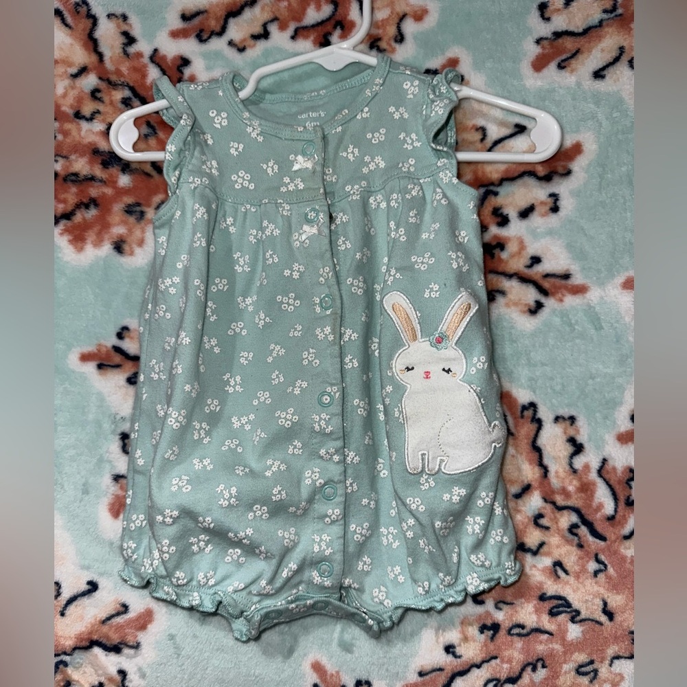 Carter's Mint Green Bunny Bodysuit